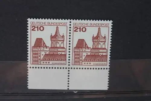 Deutschland; Freimarken: Burgen und Schlösser; MiNr.  998, waagerechtes Paar,  MNH