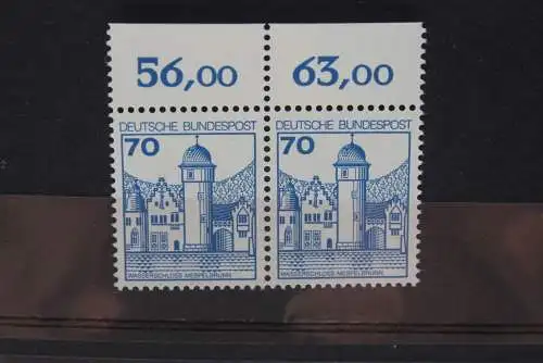 Deutschland; Freimarken: Burgen und Schlösser; MiNr.  918, waagerechtes Paar,  MNH