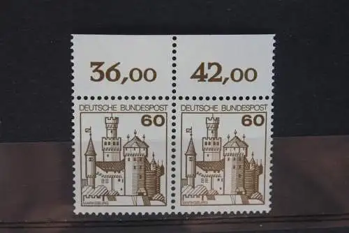 Deutschland; Freimarken: Burgen und Schlösser; MiNr.  917, waagerechtes Paar,  MNH