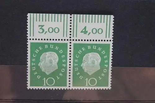 Deutschland; Freimarken: Heuss (III); Medaillon; MiNr.  303, waagerechtes Paar,  MNH