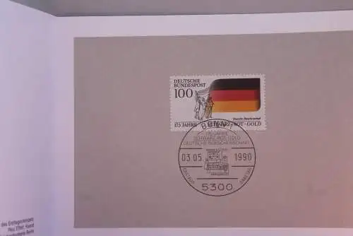 Ministerkarte zum Ausgabeanlaß: "175 Jahre Schwarz-Rot-Gold", 3. Mai 1990; MiNr. 1463