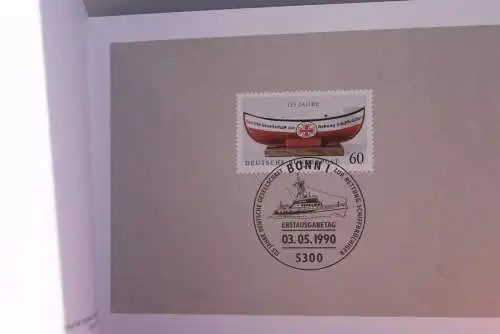 Ministerkarte zum Ausgabeanlaß: "125 Jahre DGzRS", 3. Mai 1990; MiNr. 1465