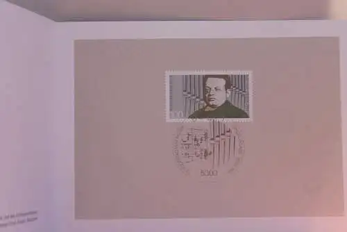 Ministerkarte zum Ausgabeanlaß:  "Max Reger", 2. Mai 1991;  MiNr. 1529