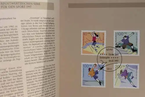 Deutschland 1997; Jahressammlung-ETB: Für den Sport, MiNr. 1898-1901; bitte lesen