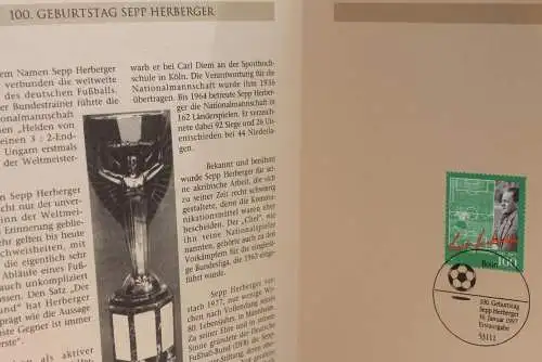 Deutschland 1997; Jahressammlung-ETB: Sepp Herberger, Fußball, MiNr. 1896; bitte lesen