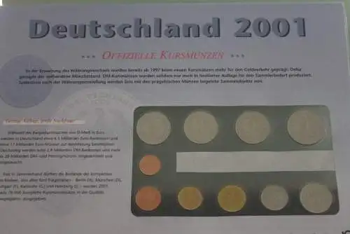 Deutschland Jahresset der Deutsche POST: Kursmünzensatz 1999, Münze Stuttgart, F, Stempelglanz, stg,lesen