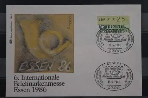 Deutschland 1986; 6. Intern. Briefmarkenmesse Essen, Brief , SST Philatelie macht Spaß