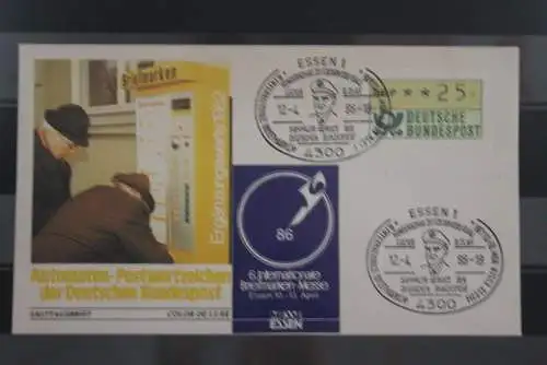Deutschland 1986; 6. Intern. Briefmarkenmesse Essen, Brief mit Vignette, SST Lucius D. Clay