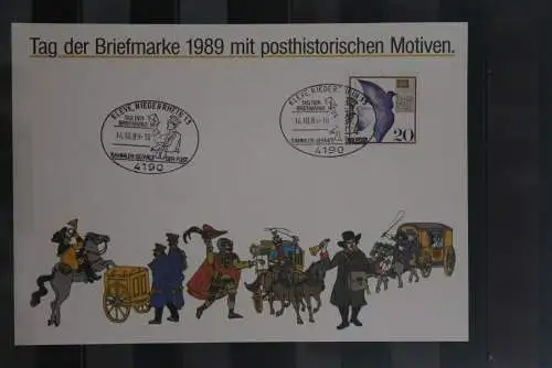 BRD; Sonderblatt,Erinnerungsblatt,Gedenkblatt: Tag der Briefmarke 1989; Sonderstempel Kleve