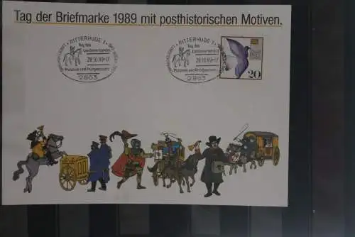 BRD; Sonderblatt,Erinnerungsblatt,Gedenkblatt: Tag der Briefmarke 1989; Sonderstempel Ritterhude