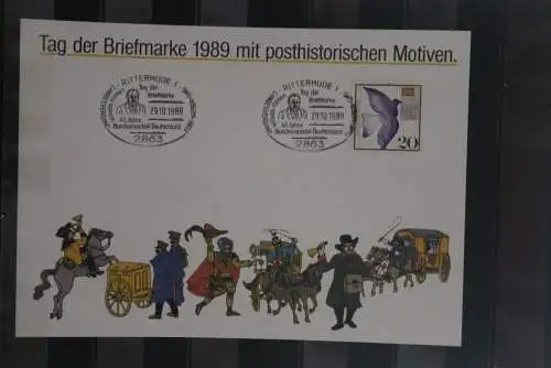 BRD; Sonderblatt,Erinnerungsblatt,Gedenkblatt: Tag der Briefmarke 1989; Sonderstempel Ritterhude