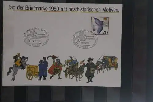 BRD; Sonderblatt,Erinnerungsblatt,Gedenkblatt: Tag der Briefmarke 1989; Sonderstempel Schwalbach
