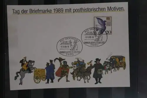 BRD; Sonderblatt,Erinnerungsblatt,Gedenkblatt: Tag der Briefmarke 1989; Sonderstempel Bad Säckingen