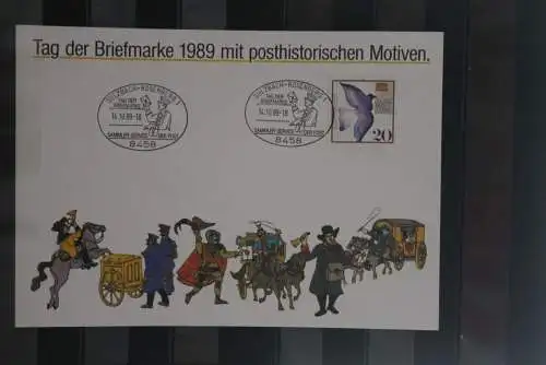 BRD; Sonderblatt,Erinnerungsblatt,Gedenkblatt: Tag der Briefmarke 1989; Sonderstempel Sulzbach-Rosenberg