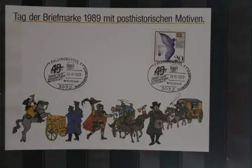 BRD; Sonderblatt,Erinnerungsblatt,Gedenkblatt: Tag der Briefmarke 1989; Sonderstempel Fallingbostel