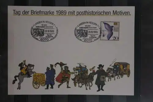 BRD; Sonderblatt,Erinnerungsblatt,Gedenkblatt: Tag der Briefmarke 1989; Sonderstempel Langen