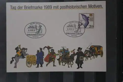 BRD; Sonderblatt,Erinnerungsblatt,Gedenkblatt: Tag der Briefmarke 1989; Sonderstempel Berlin
