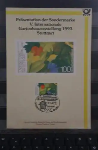 Deutschland 1993; FDC Gedenkblatt der Post; DIN A5: Gartenbauausstellung Stuttgart