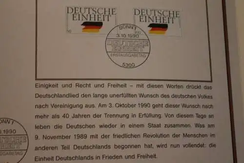 Ministerkarte, groß, 1990 zum Ausgabeanlaß: "Deutsche Einheit"