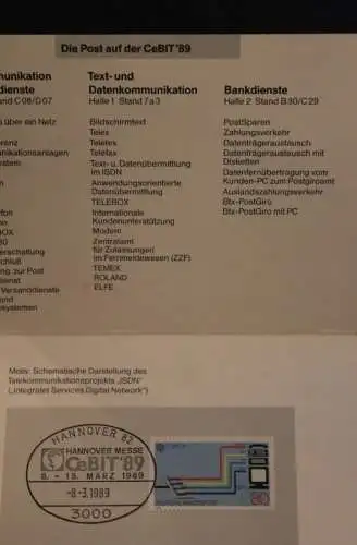 Deutschland, Kontaktkarte der POST 1989:CeBIT '89 Hannover, EUROPA-Marke
