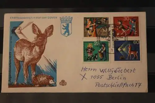 Berlin 1972 Jugendmarken: Tierschutz, MiNr. 418-21, FDC