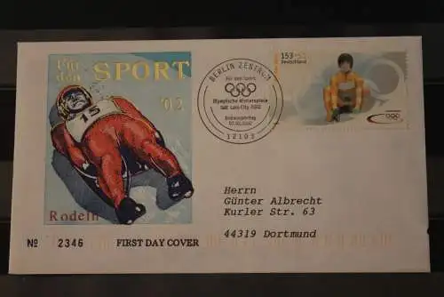 Deutschland 2002; Olympische Winterspiele 2002, MiNr. 2240, FDC