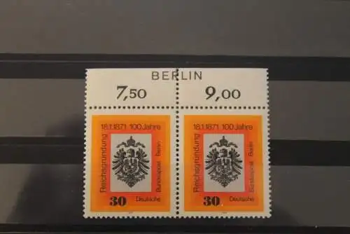 Berlin 1971; Reichstaggründung, waagerechte Paare mit "BERLIN" auf Oberrand; MiNr. 385, MNH, rar