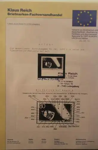 Deutschland 1986; Halleyscher Komet GIOTTO-Mission der ESA; MiNr. 1273; Zylinderretuschen A47 ; MNH