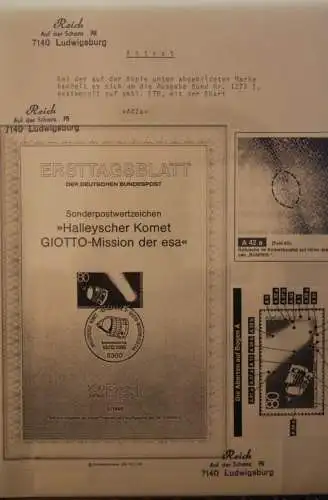 Deutschland 1986; Halleyscher Komet GIOTTO-Mission der ESA; MiNr. 1273; Zylinderretuschen A42a ; ETB