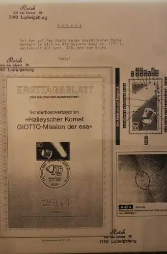 Deutschland 1986; Halleyscher Komet GIOTTO-Mission der ESA; MiNr. 1273; Zylinderretuschen A42a ; ETB