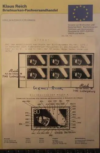 Deutschland 1986; Halleyscher Komet GIOTTO-Mission der ESA; MiNr. 1273; Zylinderretusche   A41a,A41b,A43a,A46a,A47b; MNH