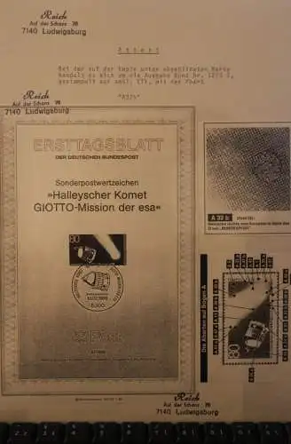 Deutschland 1986; Halleyscher Komet GIOTTO-Mission der ESA; MiNr. 1273; Zylinderretusche   A32b, ETB