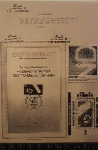 Deutschland 1986; Halleyscher Komet GIOTTO-Mission der ESA; MiNr. 1273; Zylinderretusche   A32a, ETB