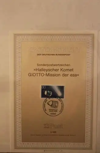 Deutschland 1986; Halleyscher Komet GIOTTO-Mission der ESA; MiNr. 1273; Zylinderretusche   A32a, ETB