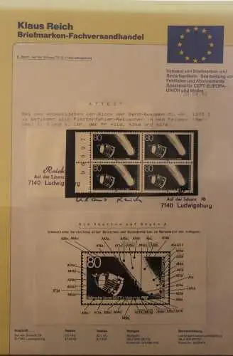 Deutschland 1986; Halleyscher Komet GIOTTO-Mission der ESA; MiNr. 1273; Zylinderretusche  A21a, A26a und A27a,MNH