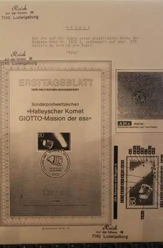 Deutschland 1986; Halleyscher Komet GIOTTO-Mission der ESA; MiNr. 1273; Zylinderretusche  A24a, ETB