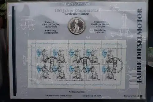 Deutschland Numisblatt  2/97 "100 Jahre Dieselmotor"