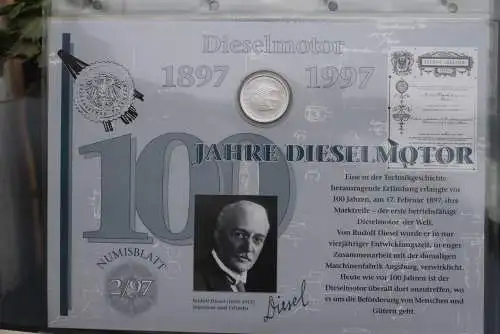 Deutschland Numisblatt  2/97 "100 Jahre Dieselmotor"