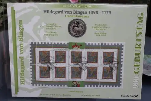 Deutschland Numisblatt  2/98 "Hildegard von Bingen"