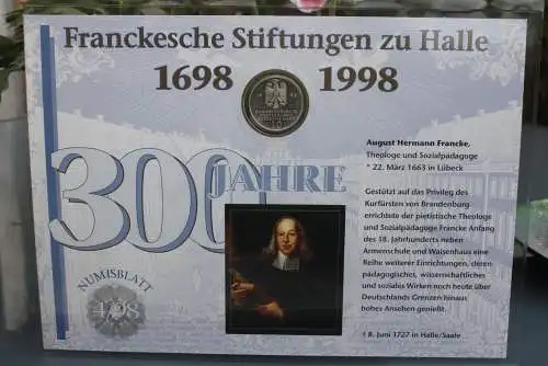 Deutschland Numisblatt  4/98 "Francksche Stiftungen zu Halle"