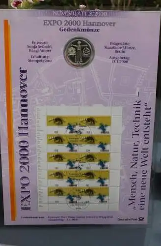 Deutschland Numisblatt  2/2000 "EXPO 2000 Hannover"