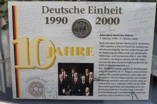 Deutschland Numisblatt  4/2000 "10 Jahre Deutsche Einheit"