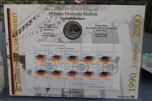 Deutschland Numisblatt  4/2000 "10 Jahre Deutsche Einheit"