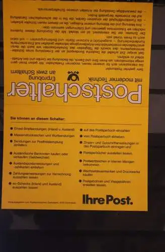 Deutschland, ATM auf POST-Infoblatt des PTZ; Ersttag Hannover 1: 31.7.84