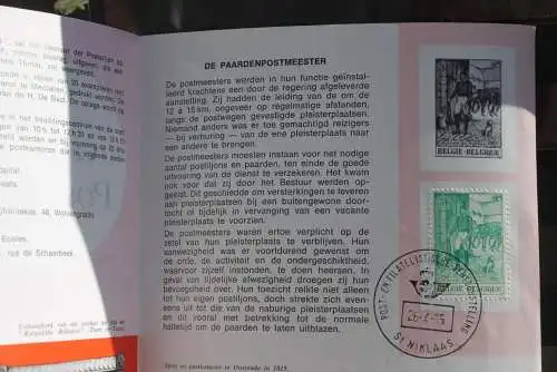 Belgien 1965; Ankündigungsblatt mit Schwarzdruck und Marke und ESST: Tag der Briefmarke, Fläm.  Ausg.