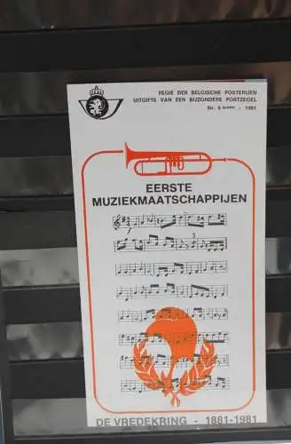 Belgien 1984; Ankündigungsblatt mit Schwarzdruck und Marke und ESST: Musik, Muziek, Fläm.  Ausg.