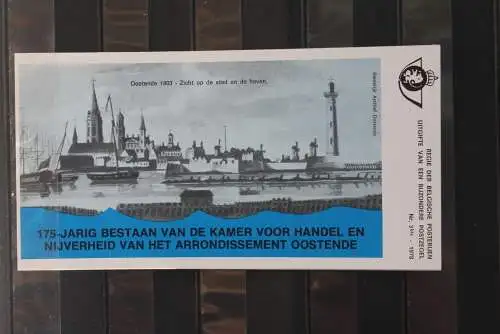 Belgien 1978; Ankündigungsblatt mit Schwarzdruck und Marke und ESST: Industrie- und Handelskammer, Fläm.  Ausg.