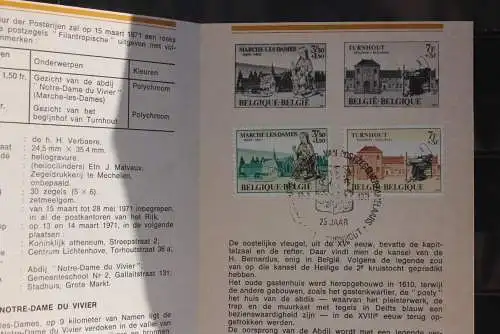 Belgien 1971; Ankündigungsblatt mit Schwarzdruck und Marke und ESST: Filantropische, Fläm.  Ausg.