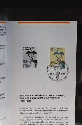 Belgien 1979; Ankündigungsblatt mit Schwarzdruck und Marke und ESST: Industrie- und Handeslkammer, Fläm.  Ausg.