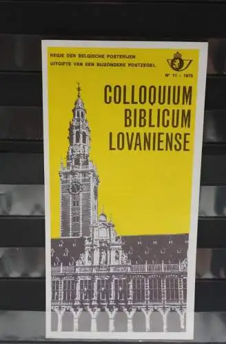 Belgien 1975; Ankündigungsblatt mit Schwarzdruck und Marke und ESST: Colloquium Lovaniense, Fläm.  Ausg.